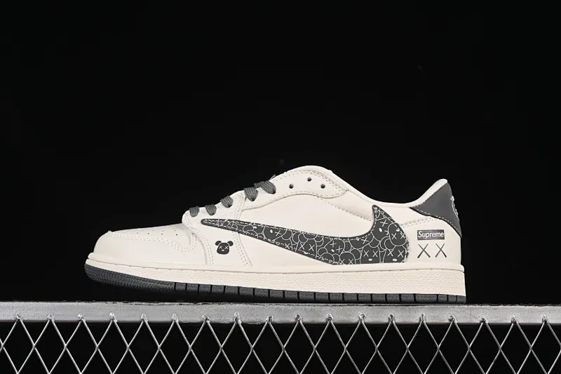 All categories Air Jordan Jordan series basketball shoes Air Jordan 1 Low High-end customized low-top sneakers Travis Scott x Fragment Design x Air Jordan 1 Low OG SP AJ1 Supreme joint graffiti violent bear low-top cultural casual sneakers XS2024-035